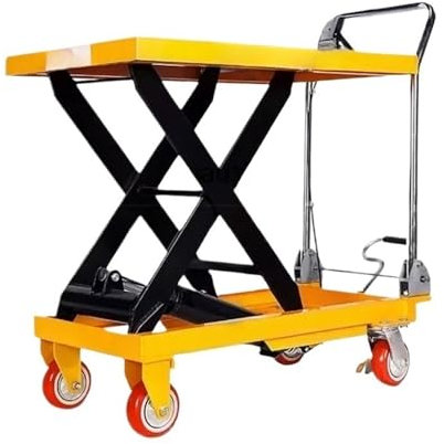 BADIKA Tavolo di Sollevamento a Forbice A38 Piattaforma elevatrice idraulica Manuale Elevatore Mobile Elettrico Carrello con Piastra di Lavoro(F1)