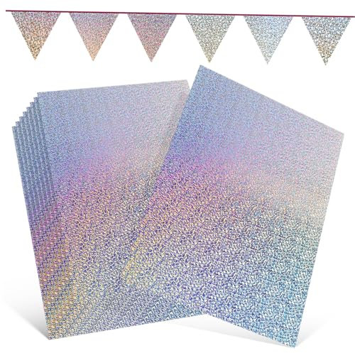 jojofuny 10blätter Holografisches Glitzer Kartonpapier Farbiges Glanzpapier Stabiles Bastelpapier Für Scrapbook Partydeko Origami Vielseitig Einsetzbar Und Leicht Zu Verarbeiten