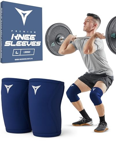 BREAKING LIMITS Knee Sleeves Gym - Neopren Kniebandage Kraftsport - Kniebandagen für Krafttraining, Gewichtheben & Bodybuilding (M)