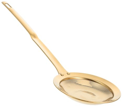 ADOCARN Colador de Acero Inoxidable Mango Antideslizante y Diseño Elegante, Cuchara Coladora de Malla Fina para Filtro de Aceite en Cocina Doméstica Segura y Práctica