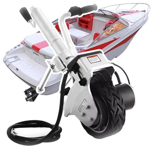 XHSMYXGS Remorque électrique Dolly, Roue Jockey de remorque 350W 12V avec Vitesse de déplacement de 22 pi/Min, Pneu en Caoutchouc élargi de 8 '', pour remorque de déménagement Caravane Bateau