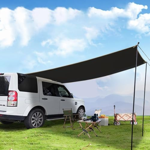 Genérico Toldo Lateral, Toldo Camper Oxford 210D, Impermeable y Resistente Al Sol, Toldo Exterior para Camping Y Viajes(Black,200x430cm)