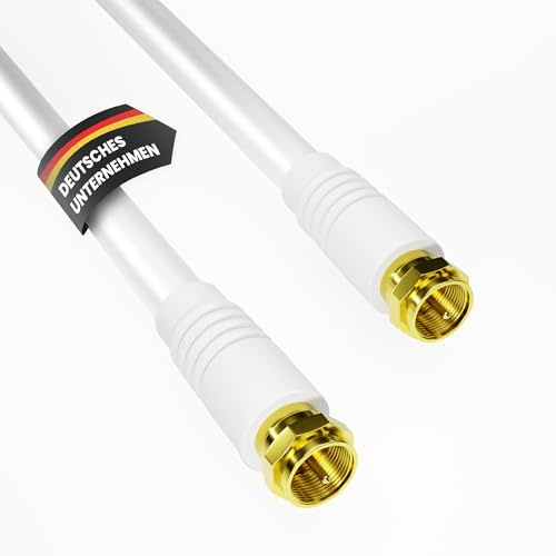 audio pirates Cavo coassiale RG6 – Cavo SAT con connettori F dritti – Cavo satellitare coassiale a doppia schermatura con diametro di 7 mm – Cavo antenna (confezione da 1 – 2 metri)