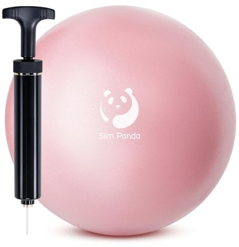 Slim Panda Palla da Pilates da 9 Pollici con Pompa, 23-25CM Palla da Esercizio per Pilates, Equilibrio, Stabilità, Allenamento, Allenamento del Core (Ugello Anti-Perdite)