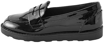 NEXT Mädchen Lederslipper mit dünner Sohle und Troddel Black Patent 39-