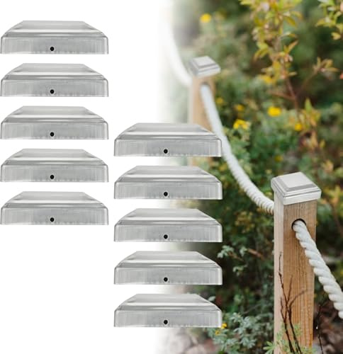 Aartner Fence Post Caps, 10 PCS Fence Toppers for 3x3 / 4x4 Posts, Metal Fence Post Tops, Weatherproof Post Base Cover, Metal Post Skirt for Garden Wooden Posts (10, 70 * 70mm(2.76 * 2.76inch))