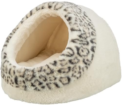 TRIXIE Katzenhöhle Leo Soft Edition 35 × 26 × 41 cm, kuscheliges Katzenbett mit herausnehmbarem Wendekissen - 374246 | Gemütlicher Rückzugsort mit herausnehmbarem Kissen – für Katzen, kuschelig, pflegeleicht und angenehm weich