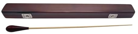 Luwecf Musikdirigentenstab Dirigentenstab mit Holzgriff Orchesterleiter Taktstock Aufbewahrungsbox Tragbares Etui Aus Bassholz für Musiker Musikpädagogen Büh, Roter Griff