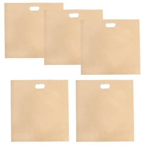5 Pack Reusable Toaster Bags, Heat Resistant Toastie Bag for Toaster Microwave, Non-Stick Sandwich Bag for Bread Pizza Snacks Panini(Beige)