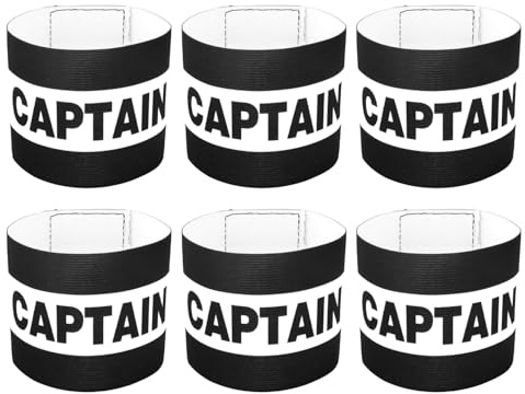 Kdkoeo 6 PCS Football Captain's Armbands | Adjustable Captain Armband, Youth Captains Armband for Hockey Rugby Multiplayer Ball Games
