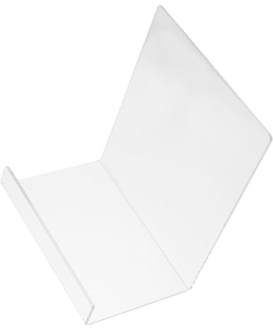 Gadpiparty Transparenter Acryl Buchständer 20cm Hoher Plattenhalter mit Rückwand für Schallplatten Bücher Leichter Stabiler Ausstellungsständer für Schreibtisch und Regal