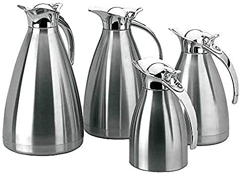Lacor 63310 - Jarra Termo Luxe Acero Inoxidable 1 Litro - Mesa y Hostelería | En acero inoxidable, para servir y conservar bebidas; ideal para cocina profesional y uso diario en casa, versátil y duradero