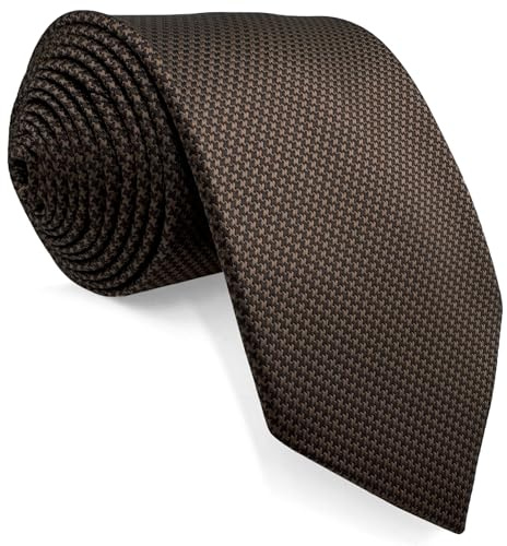 shlax&wing Herren Krawatte, Einfarbig Braun Braun