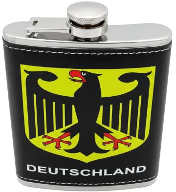 Starlet24 Edelstahl Flachmann mit Motiv - Tropfsicherer Schnapsbehälter für unterwegs aus hochwertigem Edelstahl - für Schnaps und andere Spirituosen