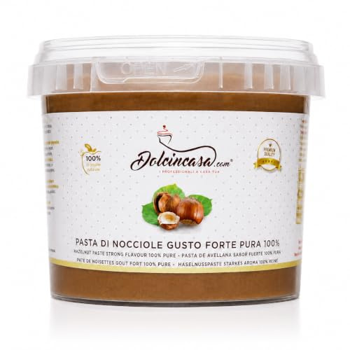Dolcincasa Pasta di Nocciola Pura 100% Gusto Forte, Mortarella Campana, per Gelato e Pasticceria, 500 g