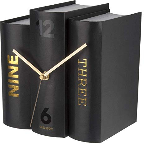 Karlsson KA5729 Book Uhr, Tischuhr, Papier, Schwarz, One Size