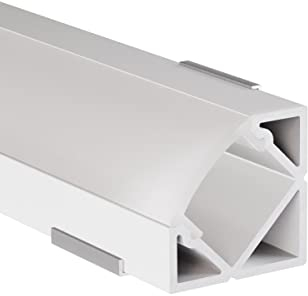 Alumino - LED Aluminium Eckprofil Weiß - 200 cm - mit Zubehör und Opaler Abdeckung - für 12 mm LED-Streifen - 2 m - für Innen und Außen - MOSEL