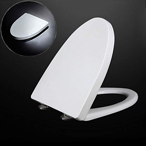 FCS Bathroom Wc-Sitz mit Absenkautomatik Antibakterieller Premium Toilettendeckel Quick Release Easy clean Einfache Montage, Weiss (Size : B)