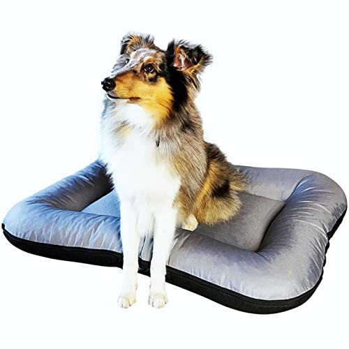 4L Textil KLEO Hundebett Grosse Hunde waschbar Hundekissen Grosse Hunde Hundematte Hundematratze Hundekissen XXL (XL-130x110 cm, Grau(Mit Reißverschluss))