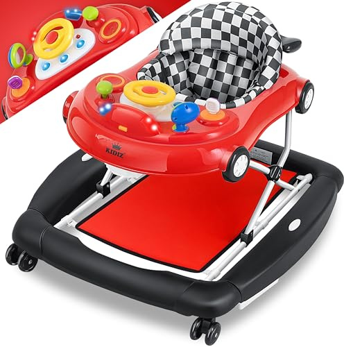 KIDIZ® Andador 4 en 1 – Carrito para aprender a caminar – Balancín con ruedas, luz y música