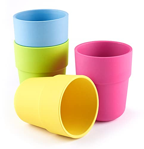 GET FRESH PLA Kids Cups Set – 4-Pack Melamine-Free Microwave Safe Dinner Cups for Kids and Toddlers