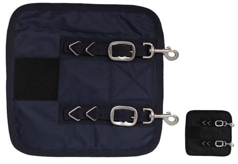 netproshop Deckenerweiterung Brusterweiterung für Pferdedecken mit Karabiner Schwarz u Blau, Farbe:Schwarz