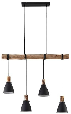 Lindby Esstisch Pendelleuchte Metall Holz, Hängeleuchte Esszimmer 4x E14 max. 8W ohne Leuchtmittel Hängelampe Wohnzimmer Esszimmerlampe Küchenlampe