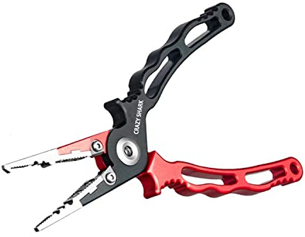 CRAZY SHARK Angelzange Multifunktionale Aluminium Linie Cutter Hook Remover Tackle für Salzwasser/Süßwasser mit Scheide und Lanyard