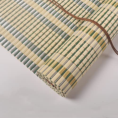 Natürliche Bambus-Rollo Raffrollo,Retro Bambus Rollo Jalousine Bambusrollo,45-140cm Breit Bambus Raffrollo,Natur Holzrollos,für Zuhause Draussen,Lichtdurchlässig,Mit Zubehör (50x110cm/20x43in)