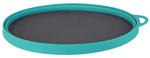 Lifeventure Silicon Ellipse Collapsible And Portable Plate For Camping | Fold flat when not in use, made from food-grade silicone, dishwasher safe, perfect for holidays and travel - Teal