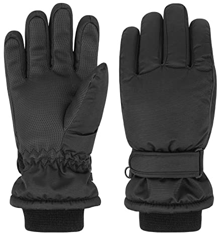 QKURT Gants de Ski pour Enfants, Gants de Neige Imperméables, Mitaines D'extérieur Coupe-Vent, Gants d'hiver Chauds pour Enfants, Luge, Snowboard, Ski, Patinage pour Garçons et Filles de 4 à 13 Ans
