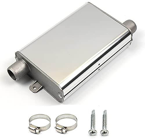 Auspuff Schalldämpfer, 24mm Heizung Auspuff Schalldämpfer Klemmenhalterung Standheizung Edelstahl Auspuff Schalldämpfer Diesel Schalldämpfer für Dieselheizung Auspuffrohr Diesel Luft Standheizung