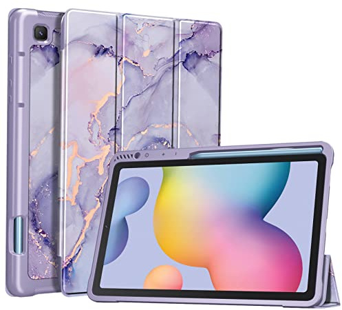 FINTIE Funda Delgada para Samsung Galaxy Tab S6 Lite de 10.4 Pulgadas Modelo 2022/2020 (SM-P610/P613/P615/P619) con Soporte para S Pen Integrado, Cubierta Trasera Inteligente de TPU Suave con función