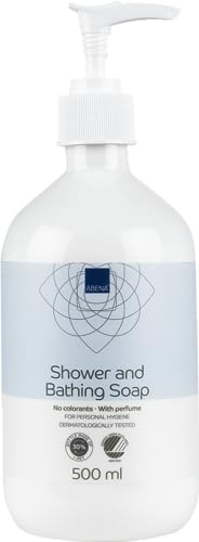 ABENA 3 in1 Badeseife & Duschgel mit zartem Duft, Sanfte Pflege für Haut & Haar, Effektive Reinigung und Sparsam im Gebrauch, Dermatologisch getestet, pH-neutral, ohne Farbstoffe, 500 ml