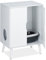 Relaxdays Katzenschrank für Katzentoilette, 2 Türen, Katzenklo verstecken, Eingang, Katzenkommode HBT: 77x58x40 cm, weiß