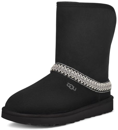 UGG Classic Short Crescent Mode-Stiefel, Black, 39 EU
