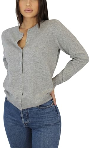 Win's Kaschmir-Weste für Damen - Made in Italy, grau meliert, Medium