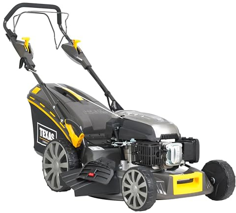 Texas Rasenmäher Premium 5320 TR/W (4-Takt Benzinmotor mit 196 CCM Hubraum, 53 cm Schnittbreite, 3600 Watt Leistung, Hinterradantrieb, Seitenauswurf, 65 Liter Fangkorb)