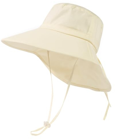TOP-EX XL/XXL X-Large Sun Hats Women UPF 50+ Cotton Summer Hats Ladies Wide Brim Sunhats with Neck Protection Outdoor Gardening Hats Packable Adjustable Beige XL 60CM