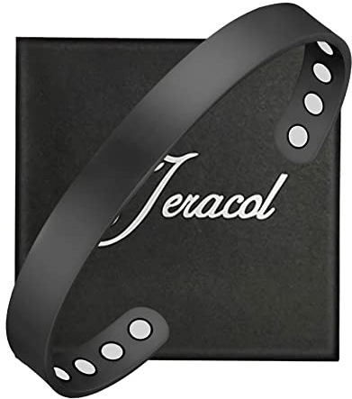 Jeracol Koppararmband för män kvinnor, 99 % ren koppar magnetiska armband manschett armband extremt starka magneter, brasaletes smycken med presentask (svart)