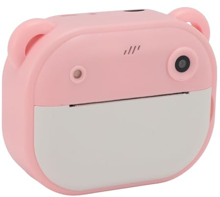 Fotocamera a Stampa Istantanea Doppia Fotocamera HD 24MP 1080P per Bambini con Scheda di Memoria da 32 GB, Materiale ABS, Schermo da 2 Pollici, Batteria Al Litio per Ragazze e