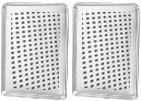 Lot de 2 plaques de cuisson perforées en aluminium résistant à la chaleur pour four grille-pain