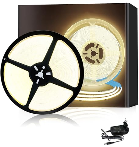 Yeewhale 20M COB LED Strip 3000K Warmweiß DC 24V Flexible COB LED Streifen