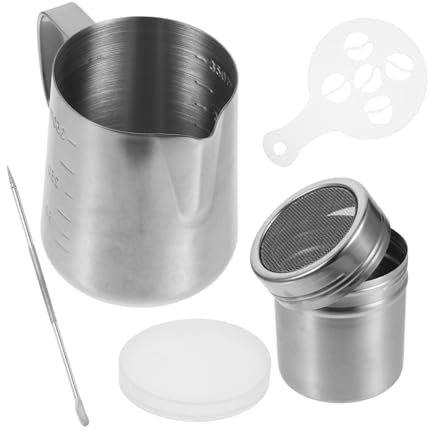 LABRIMP 1ensemble Tasse à Mousse De Lait Acier Inoxydable Pichet Pour Mousse De Lait Capacité Idéale Pour Lattes Et Espresso Accessoire Pratique Pour Cuisine Résistant Et Facile à