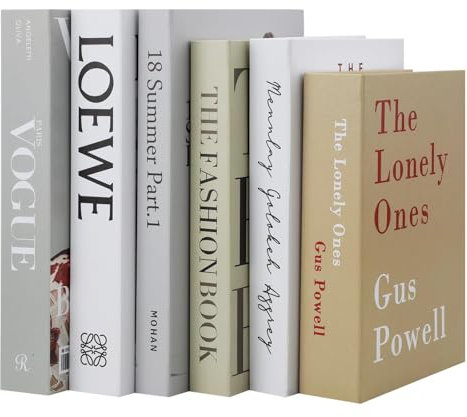 6 PCs Fashion Fake Hardcover Display Books for Coffee Tables/Shelves, Storage Book Coffee Table Display Shelves
