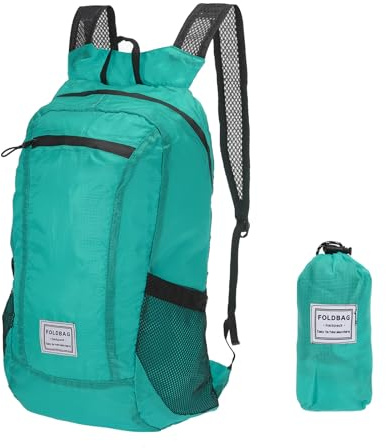 PATIKIL Wanderrucksack, 15L-20L Faltbarer Leichter Rucksack Tagesrucksack Outdoor Klettern Radfahren Rucksack Schultertasche für Männer Frauen, Seeblau
