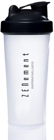 Zenement Shaker de Gran Capacidad 600 ml - Polipropileno Robusto y Translúcido - Sin BPA ni HAA - Agitador con Filtro Extraíble para Mejor Disolución - Tapón de Rosca Antifugas