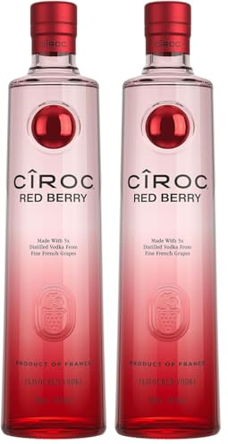 Cîroc Red Berry Vodka, 37,5% vol, 70cl, Bayas Rojas y Silvestres de Verano, Delicioso y elegantemente Suave (Paquete de 2)