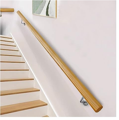 Kit de pasamanos de madera para porche, patio, garaje, 549 cm, barandilla redonda para uso en interiores, varios tamaños disponibles