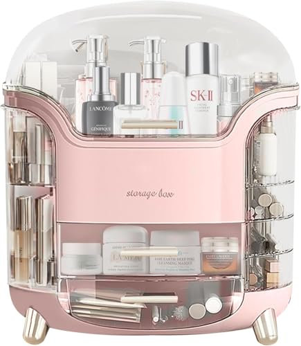 Kousee Make-up-Aufbewahrungs-Organizer mit Transparentem Deckel, Schubladen und Schönheitshalter für Badezimmer und Schminktisch - Staubdicht, Wasserdicht